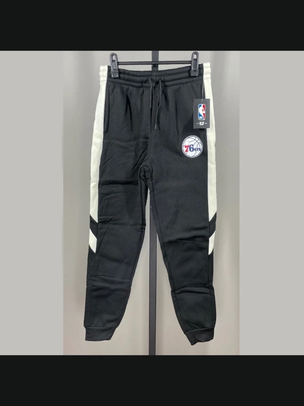 NEW NBA Philadelphia 76ers Pants Boys 14 16 black tan jogger basketball casual